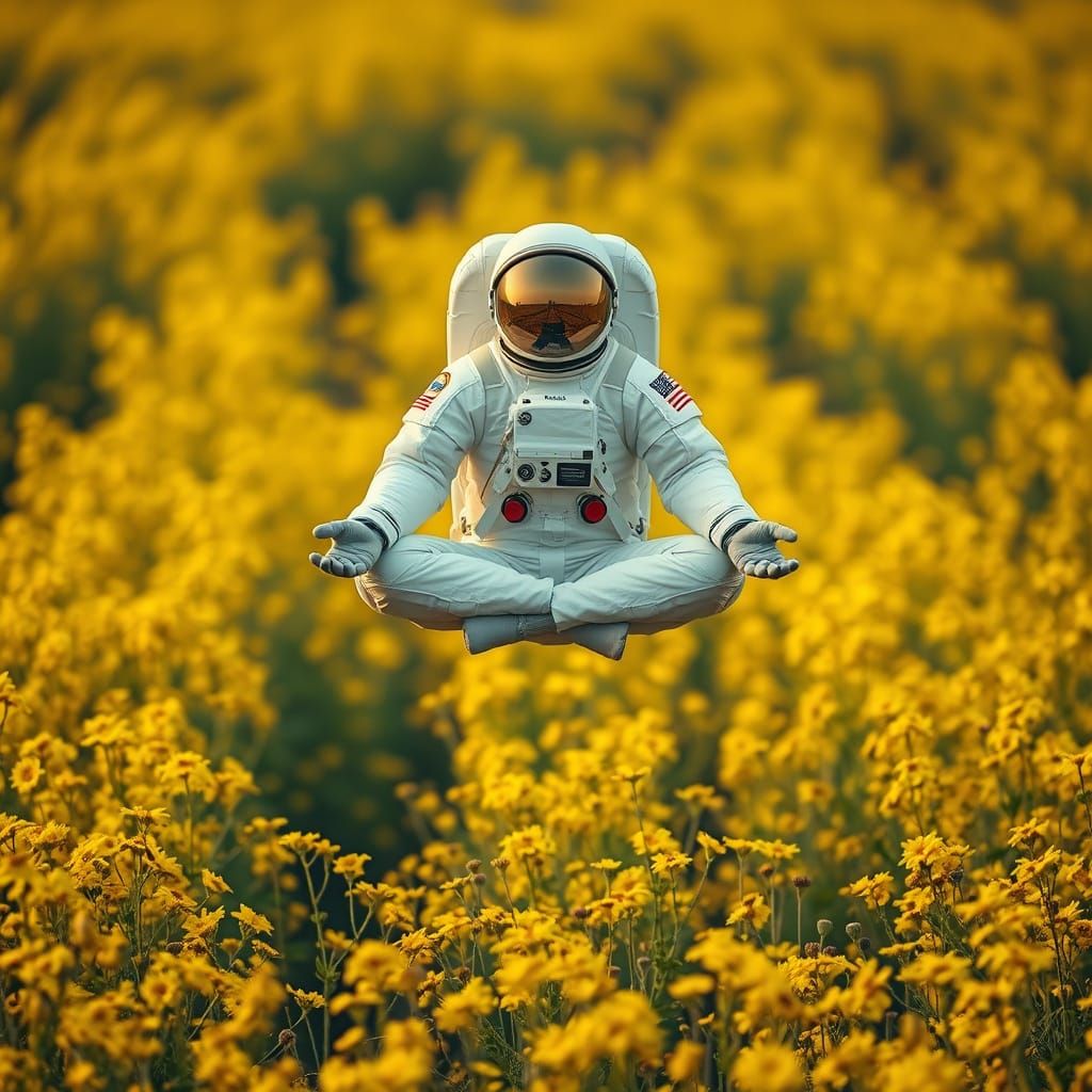astronaut meditating