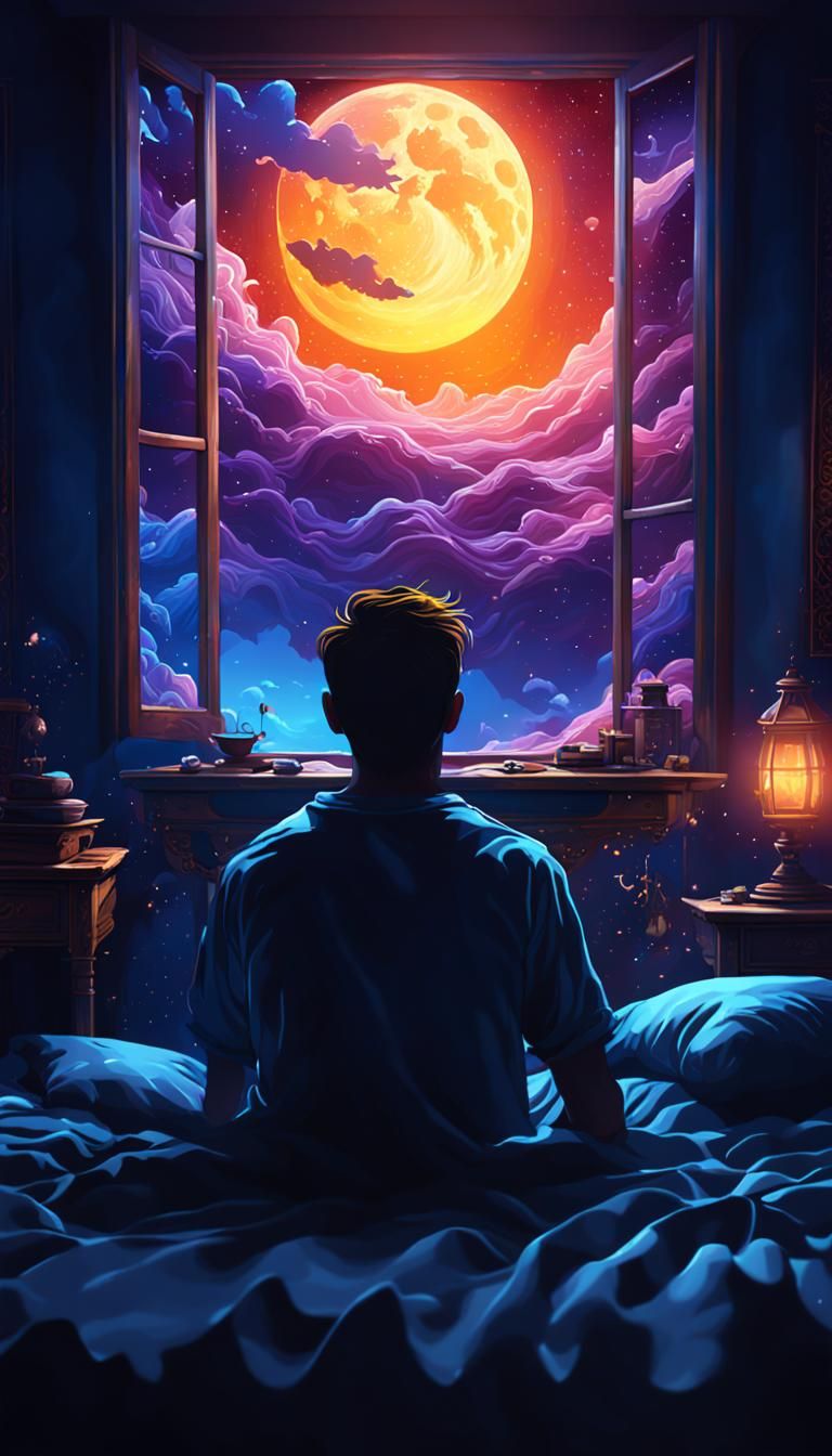 Dreamer's Silhouette: Fantastical Concept Art in Deep Color