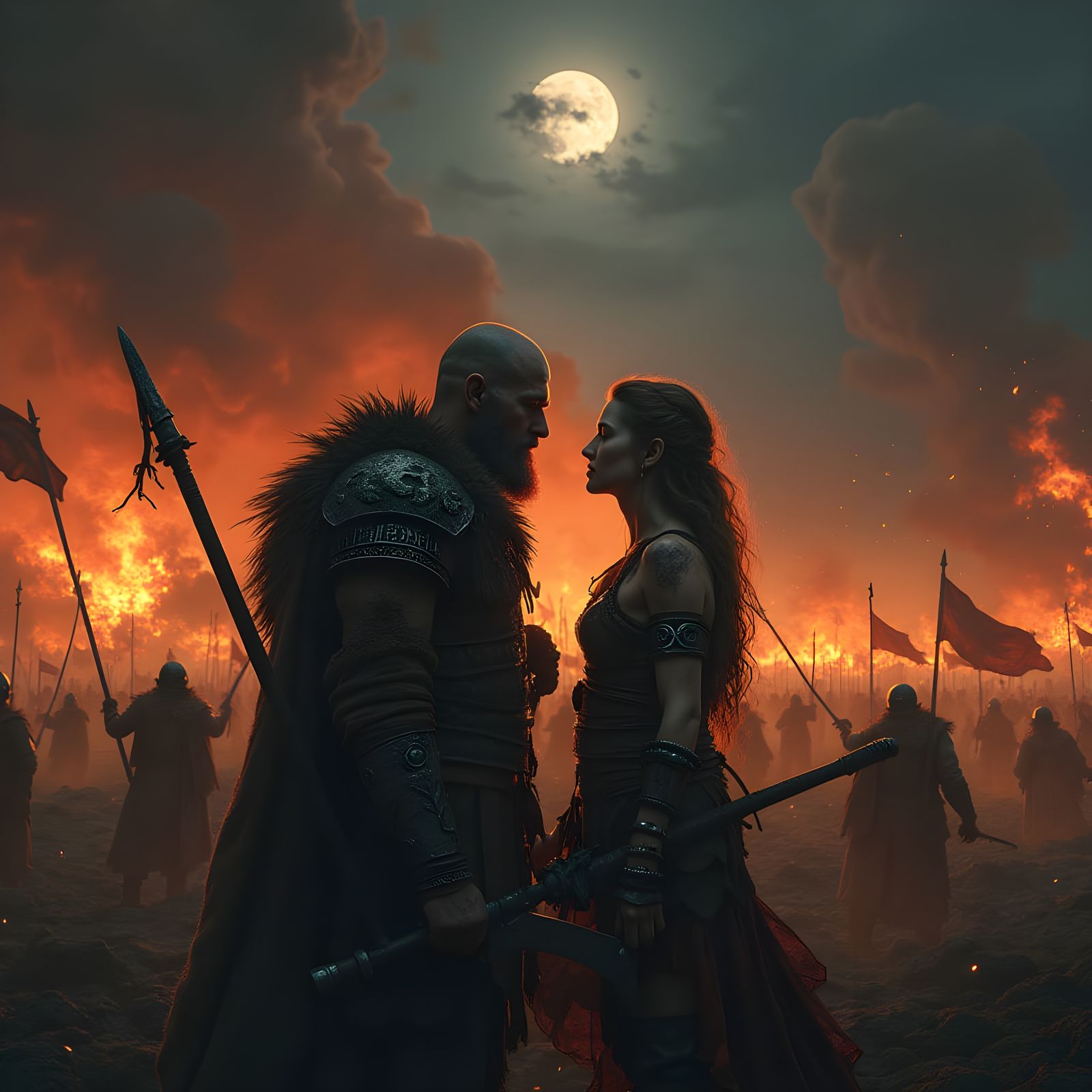 Viking City Under Siege in Epic Medieval Battle Scene