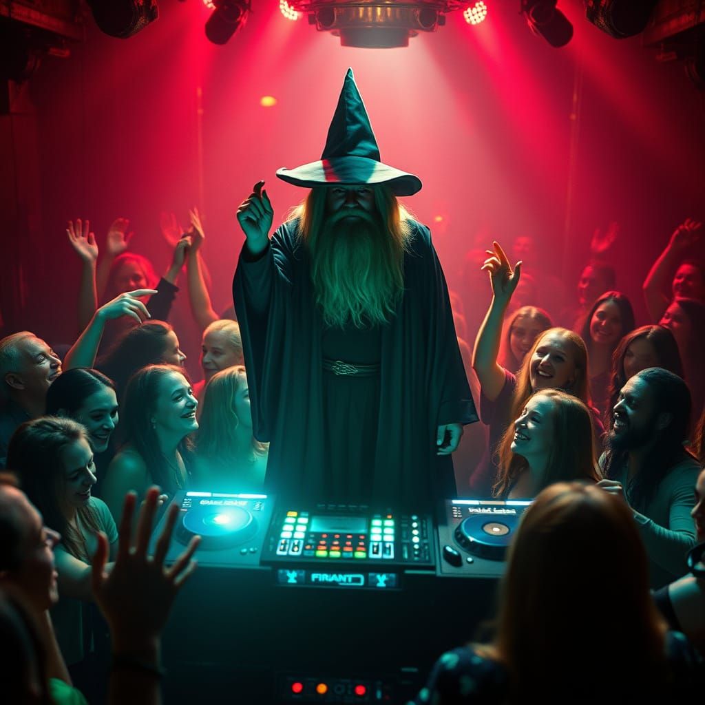 Epic Middle-earth Club Scene in Cinematic Style