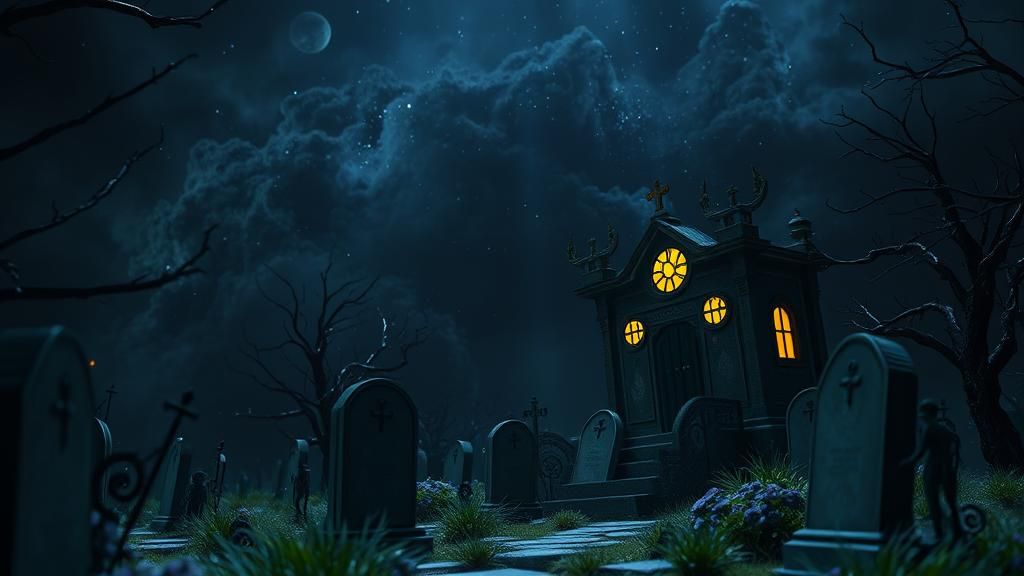 Beetlejuice in Graveyard: Dark Fantasy Concept Art