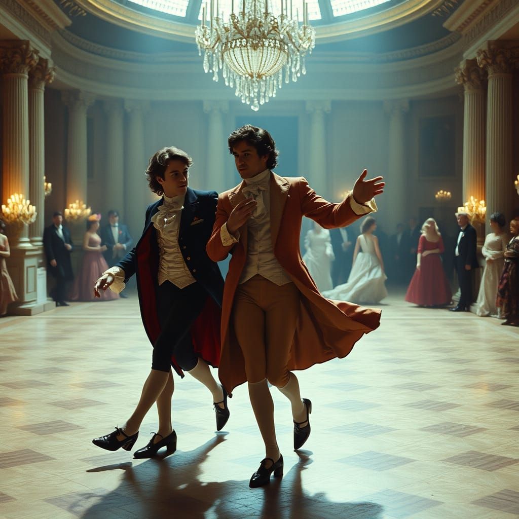 Lord Byron and Nicolo Giraud Waltz in Athens Ballroom