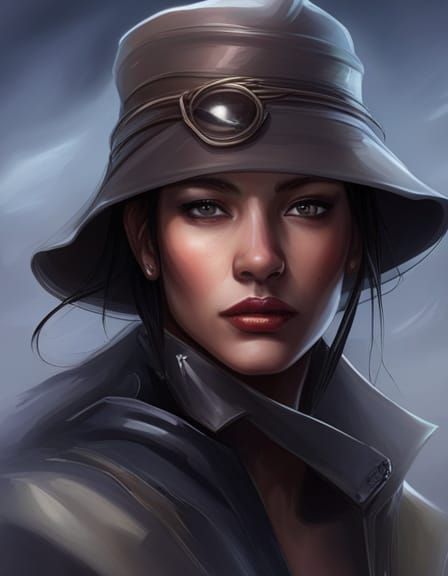 Fantasy Portrait: Mixed Race Woman Adventurer in Digital Pai...