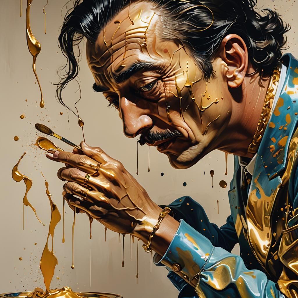 Painter's Gold Music Bracelet in Surreal Style