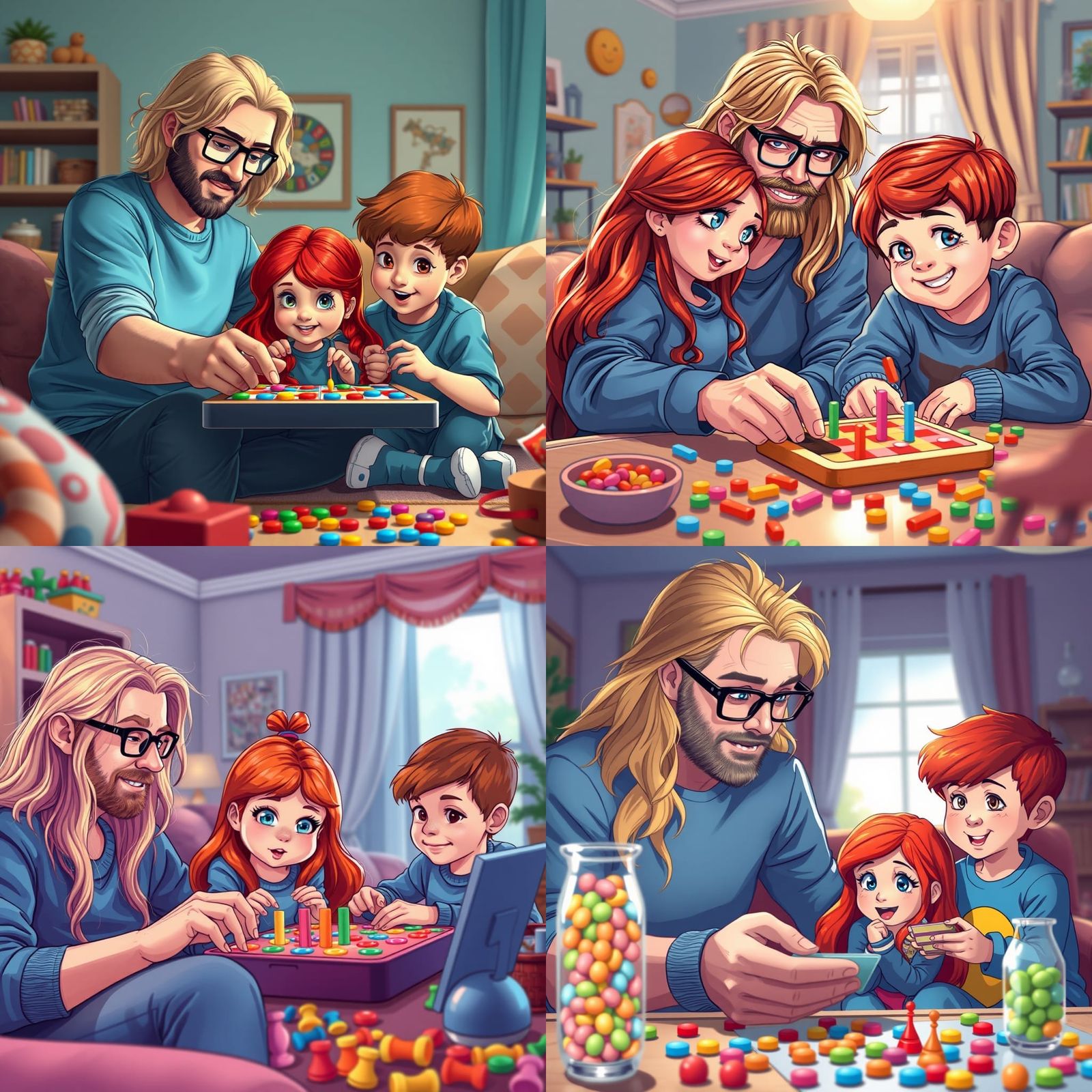 Family Fun in Candyland Art Style