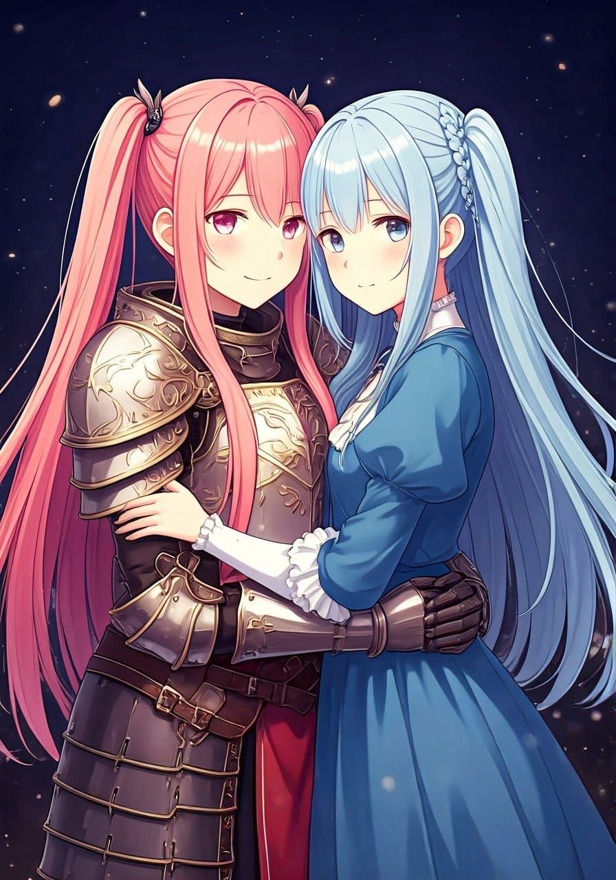 Anime Embrace in Ghibli-Inspired Fantasy Art