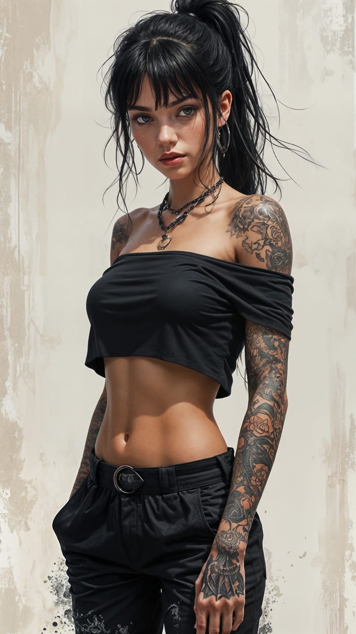 Cyberpunk Goddess in Triadic Colors