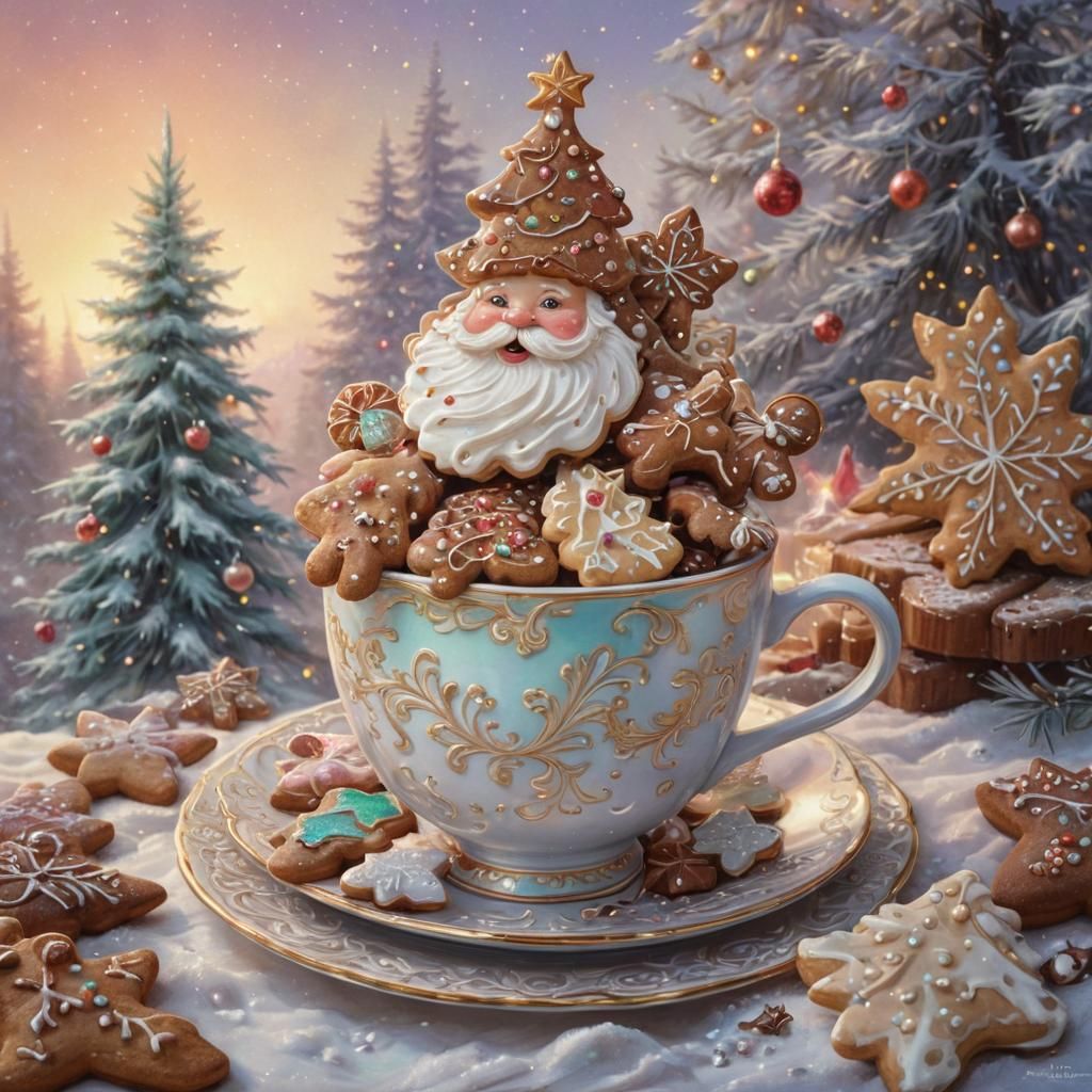 Magical Christmas Cookies and Cocoa Fantasy Portrait