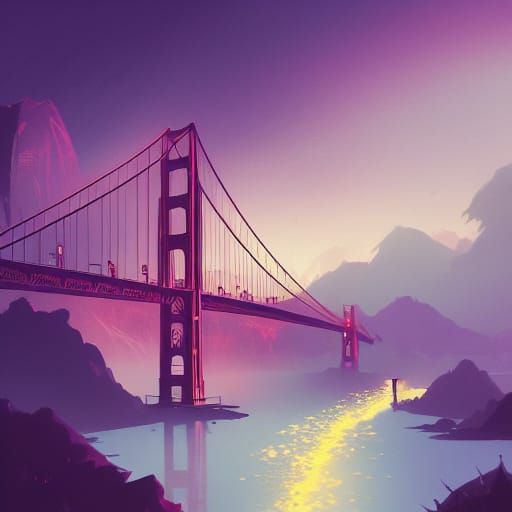 Fantasy Golden Gate Bridge by Studio Ghibli