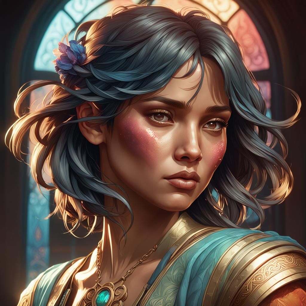 Hyperdetailed Portrait of Kim in Artstation Style