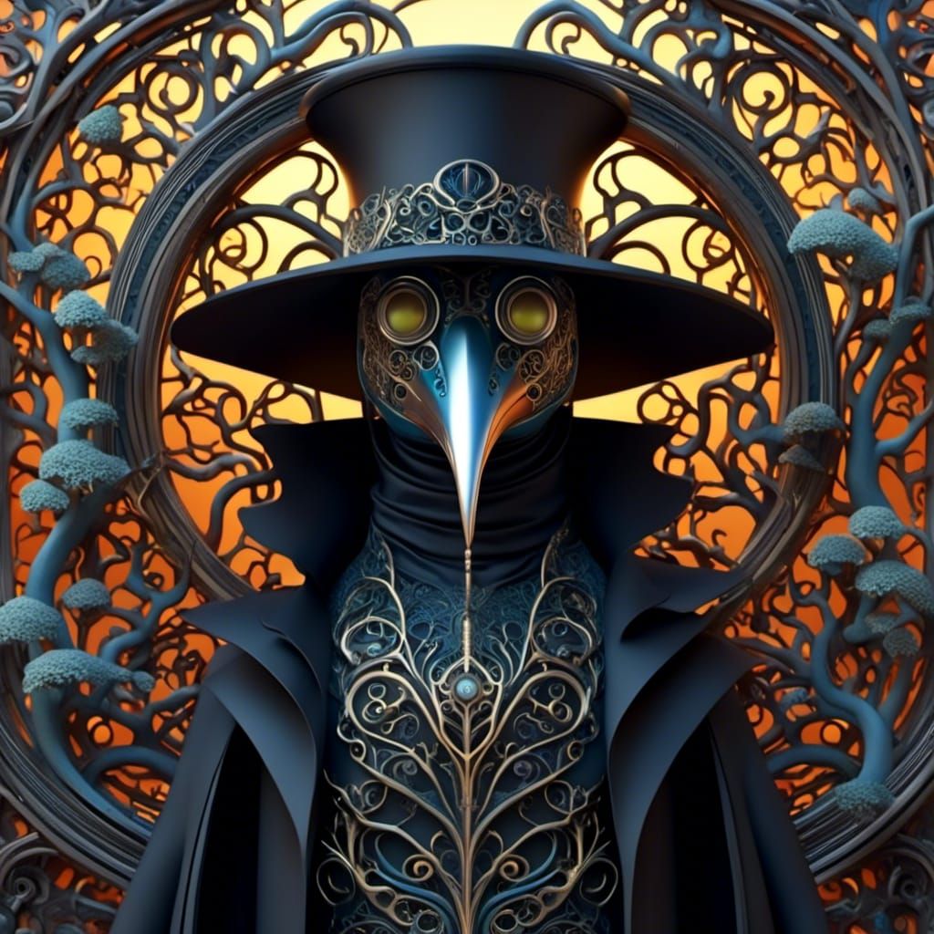 Intricate Plague Doctor Portrait