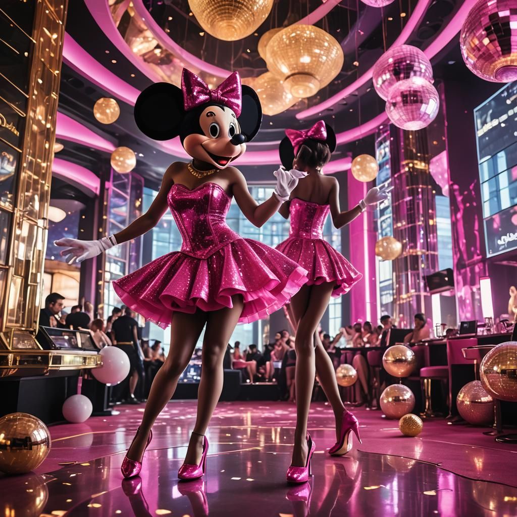Mini Mouse Dancing in Dubai Nightclub, 3D Animation