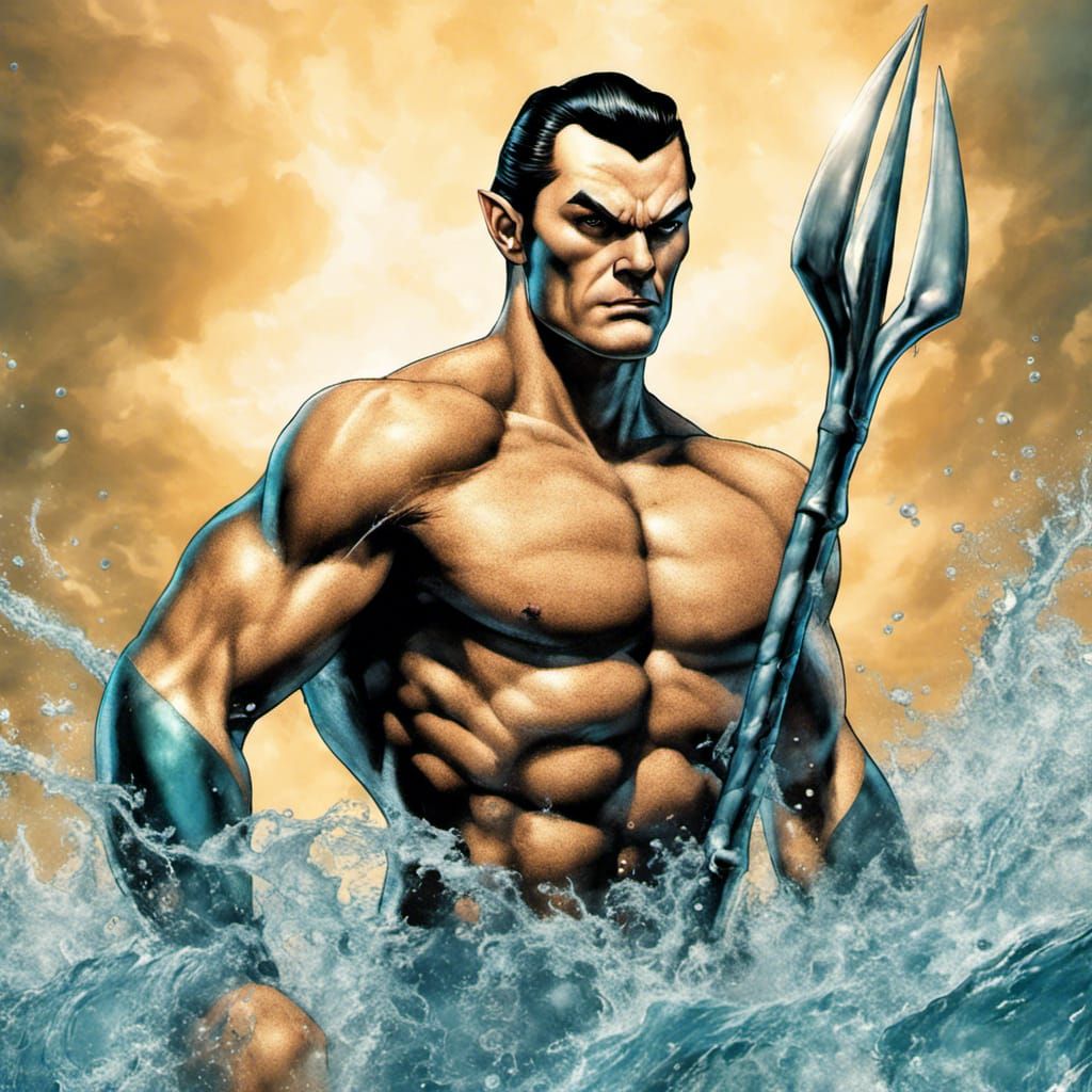 Hyperrealistic Namor the Sub-Mariner Digital Art