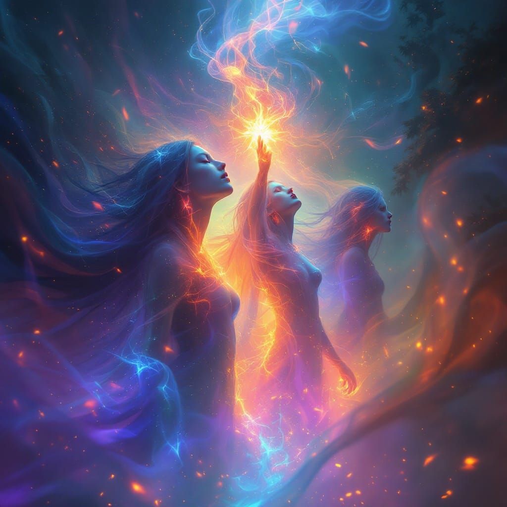 Ethereal Veilwalkers Ascend in a Dance of Vibrant Colors