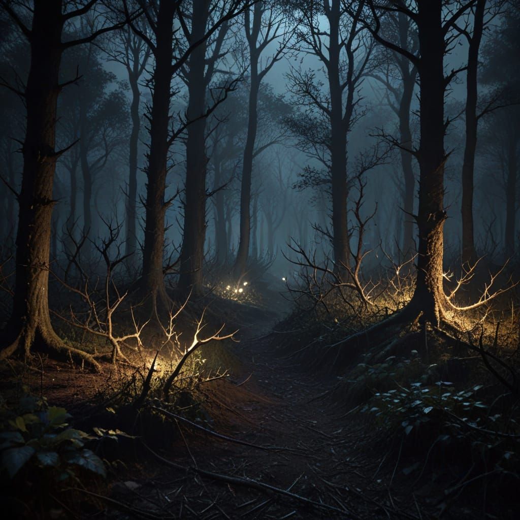 Midnight Forest Shadows Unveiled in Dark and Mysterious Thor...