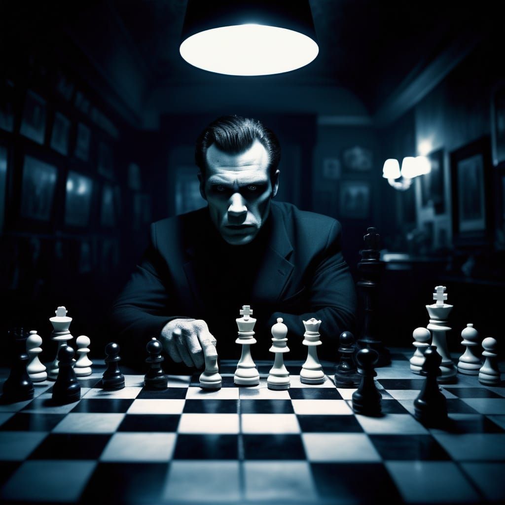Surreal Chessboard Terror Emerges from Shadows in Film Noir ...