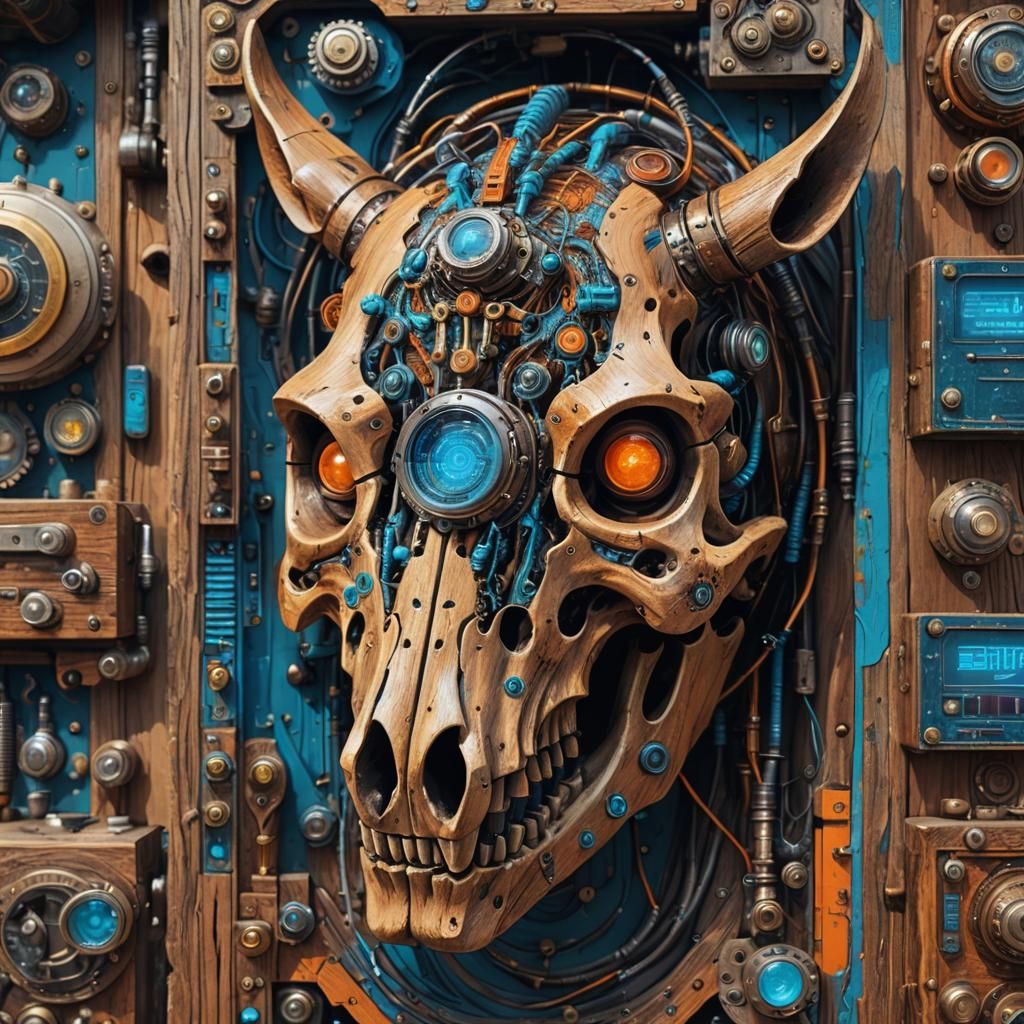 Steampunk Horse Skull Radio Transmitter Concept Art
