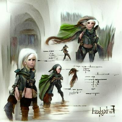 Half-Elf Rogue Fantasy Character Concept Art