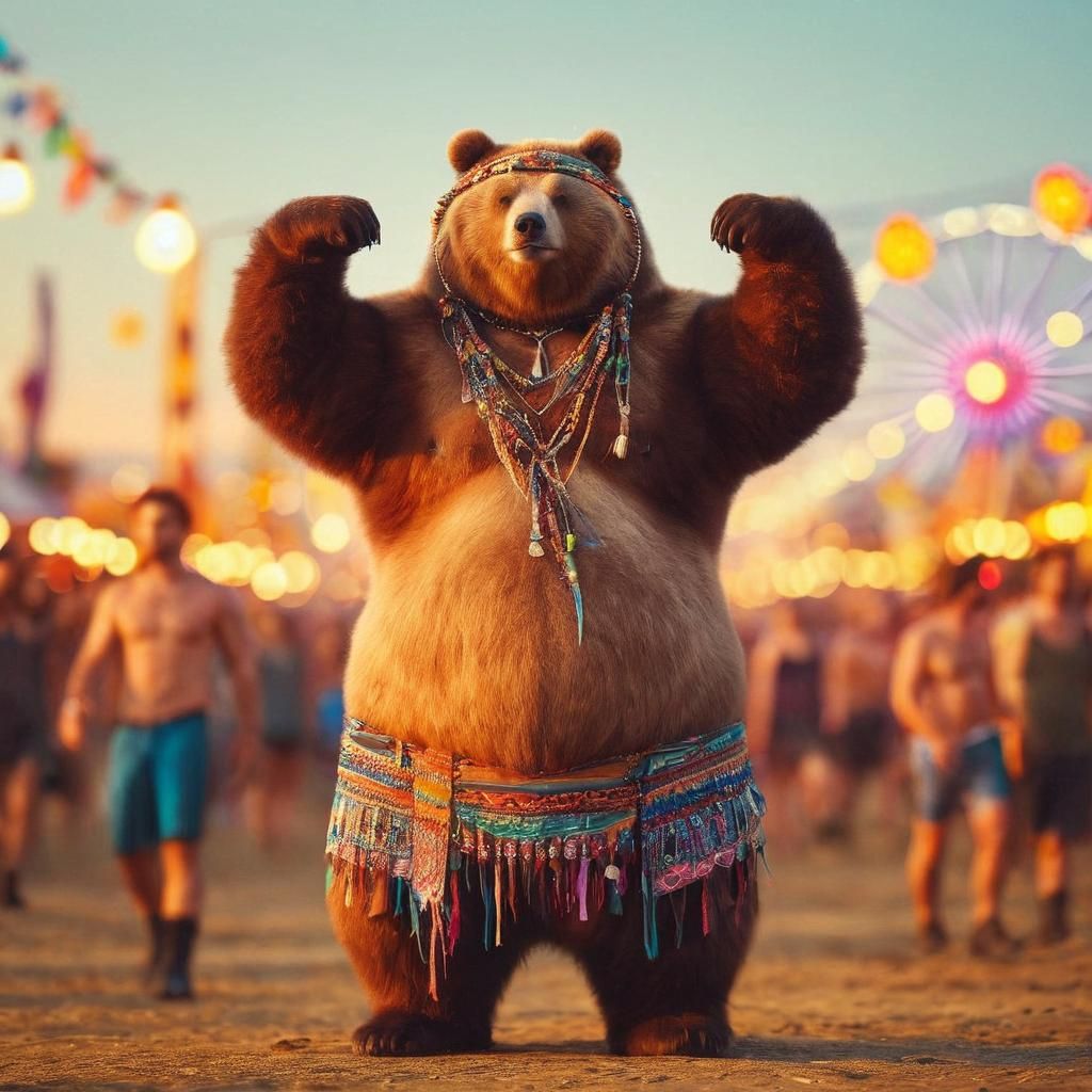 Confident Kodiak Bear in Golden Hour Light