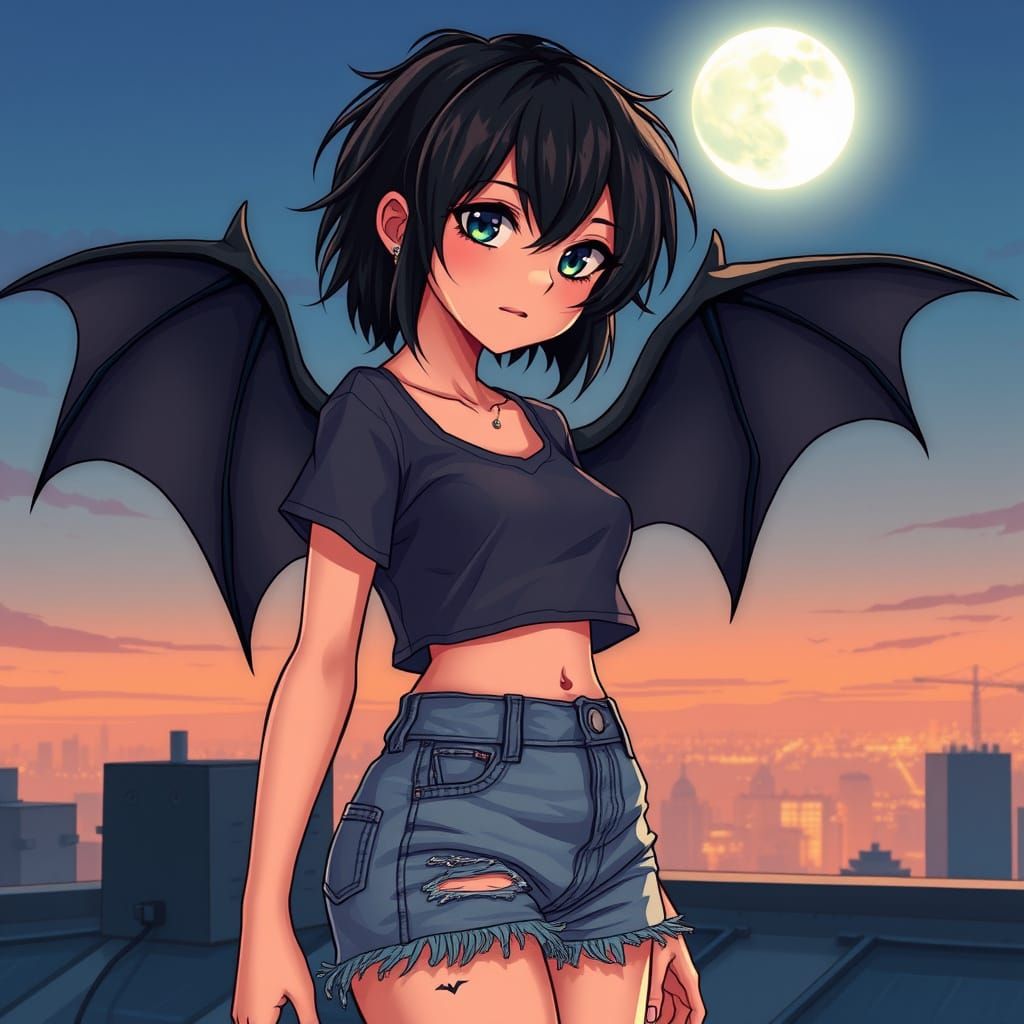 Emo Goddess with Majestic Wings