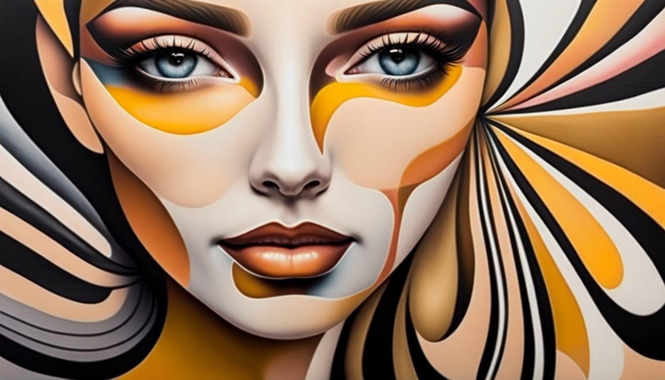 Surreal Melting Portrait with Vibrant Abstract Patterns