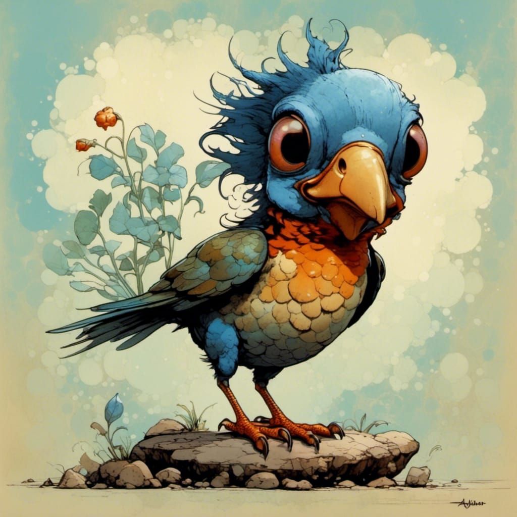 Enchanting Chibi Dodo Bird with Glimmering Eyes