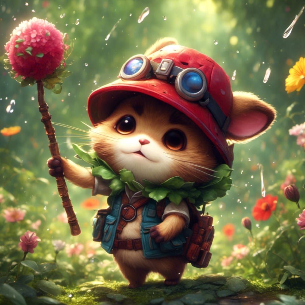 Teemo with Blowgun in Anime Style