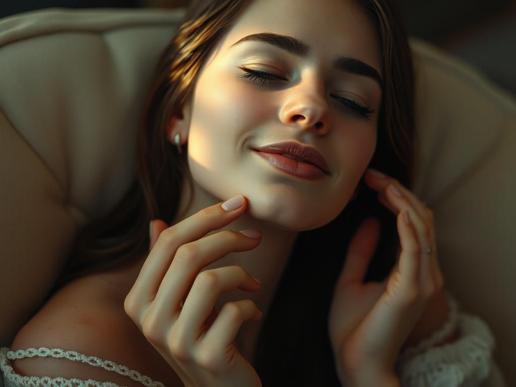 Serene Woman in Dreamlike Digital Art Style