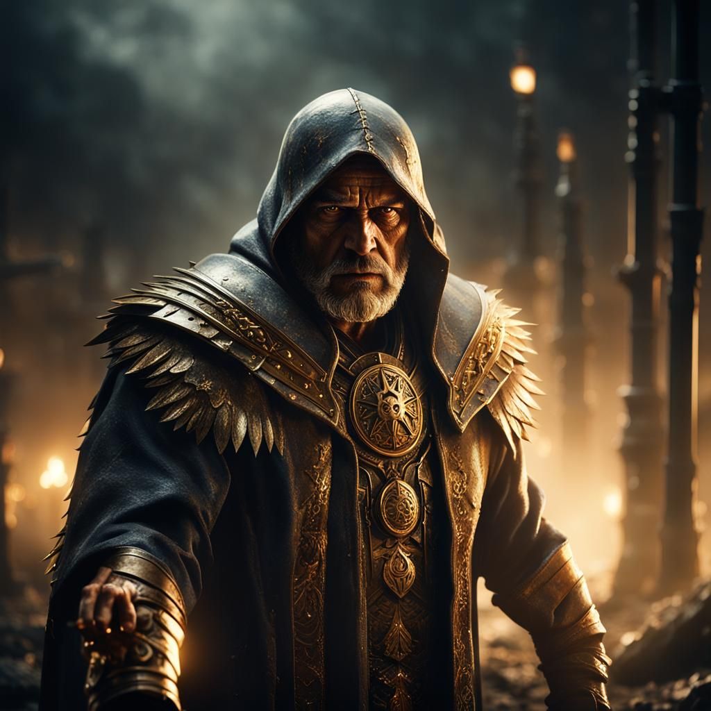 Powerful Figure Radiating Energy in Cinematic Lighting