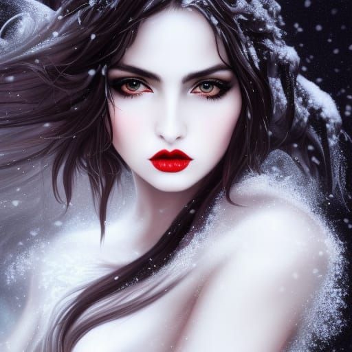 Gothic Snow Beauty in Fantasy Magazine Cover Art