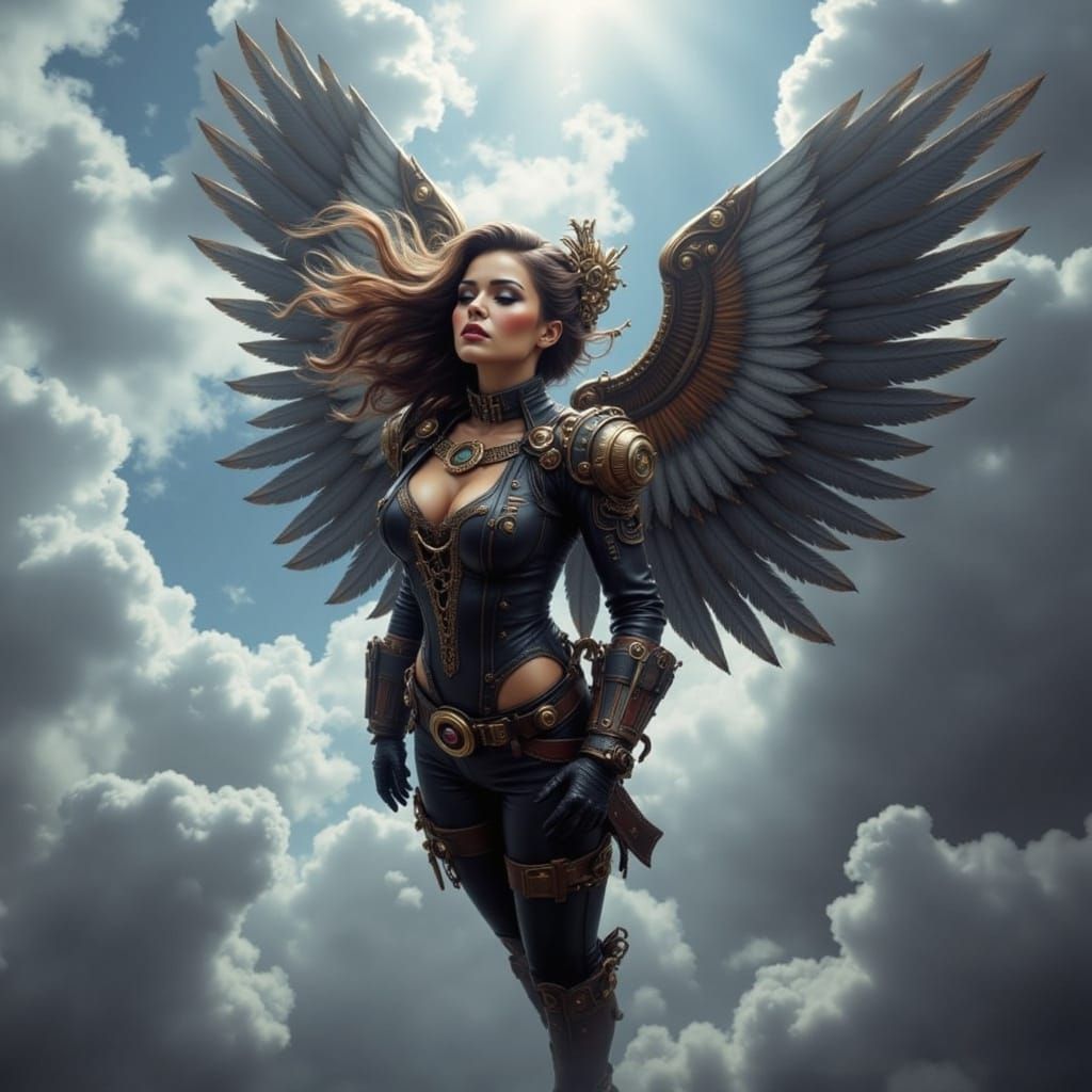 Steampunk Inventor's Flight on Chrome Wings