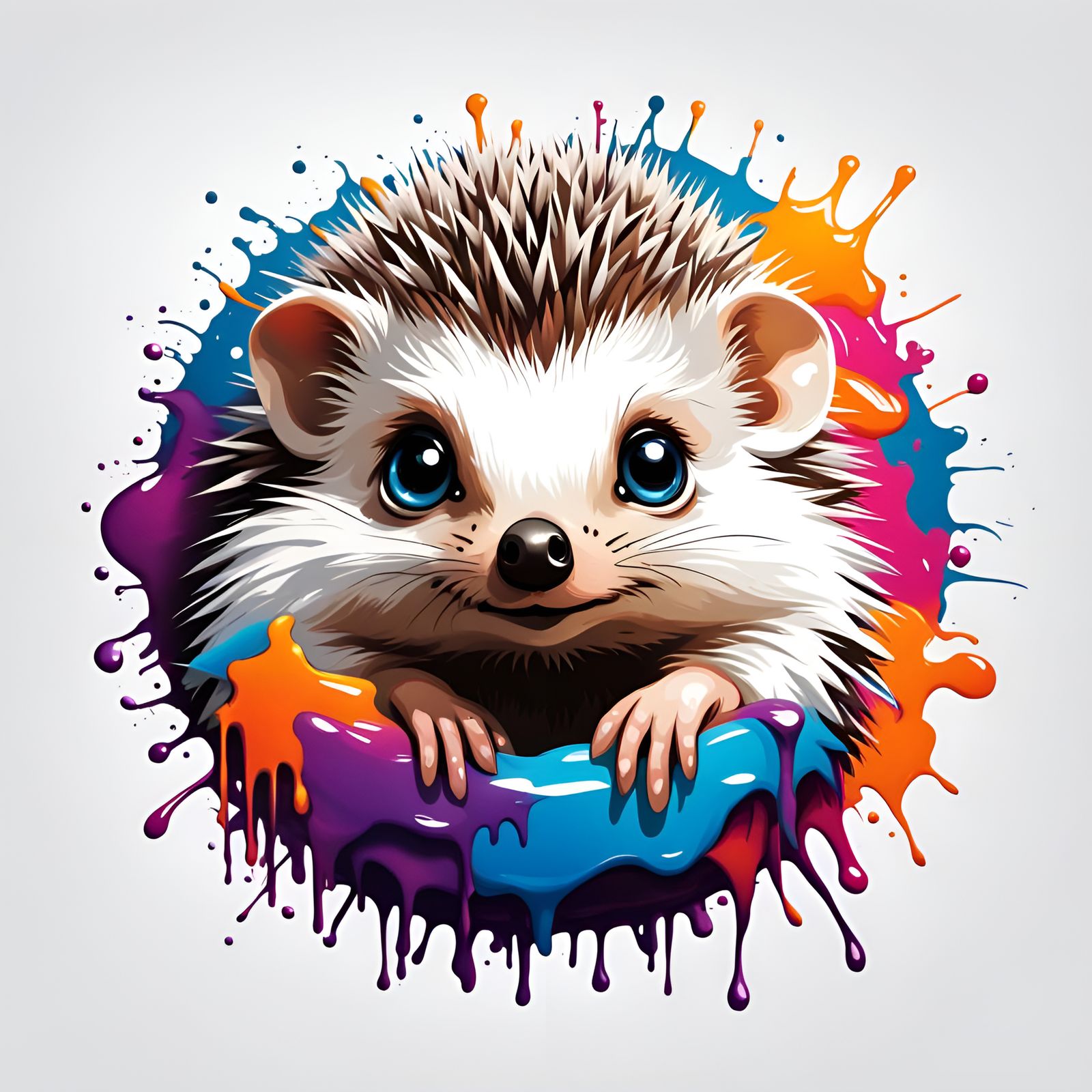 Vectorized Hedgehog Logo in Graffiti Street Art Style