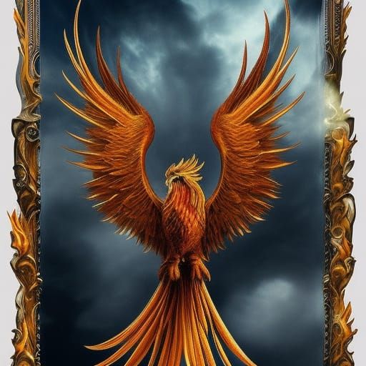 Majestic Phoenix in Digital Matte Painting Style