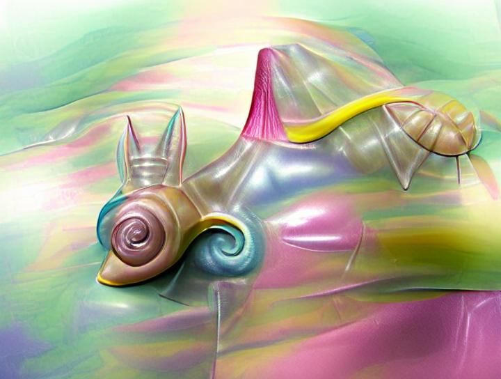 Pastel Plastoid Snail with Vortex Head