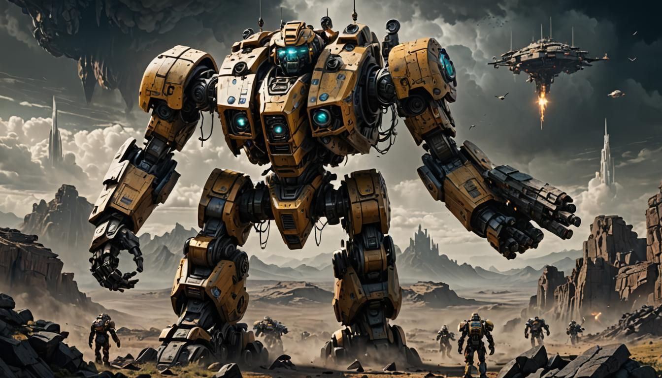 Tau Taunar Titan Robot in Digital Painting