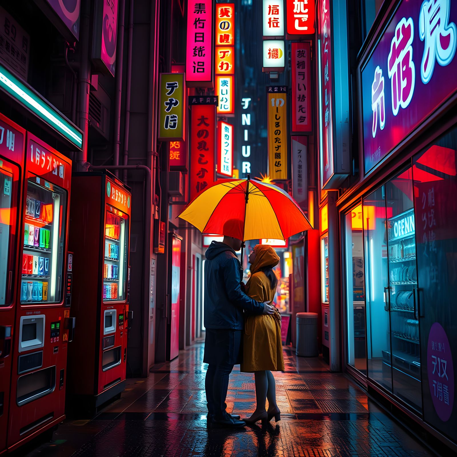 Neon Alley in Shinjuku at Night