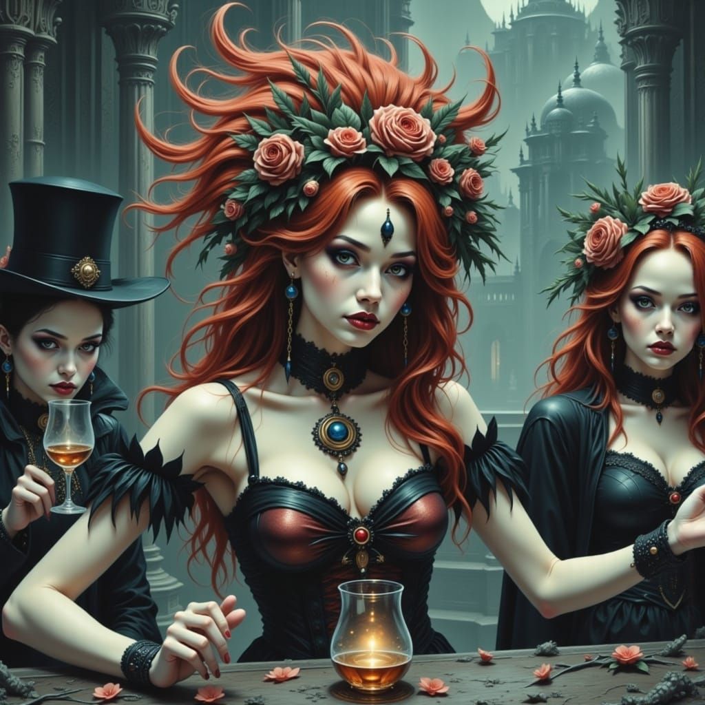 Lilith as Gypsy Fortune Teller, Digital Painting