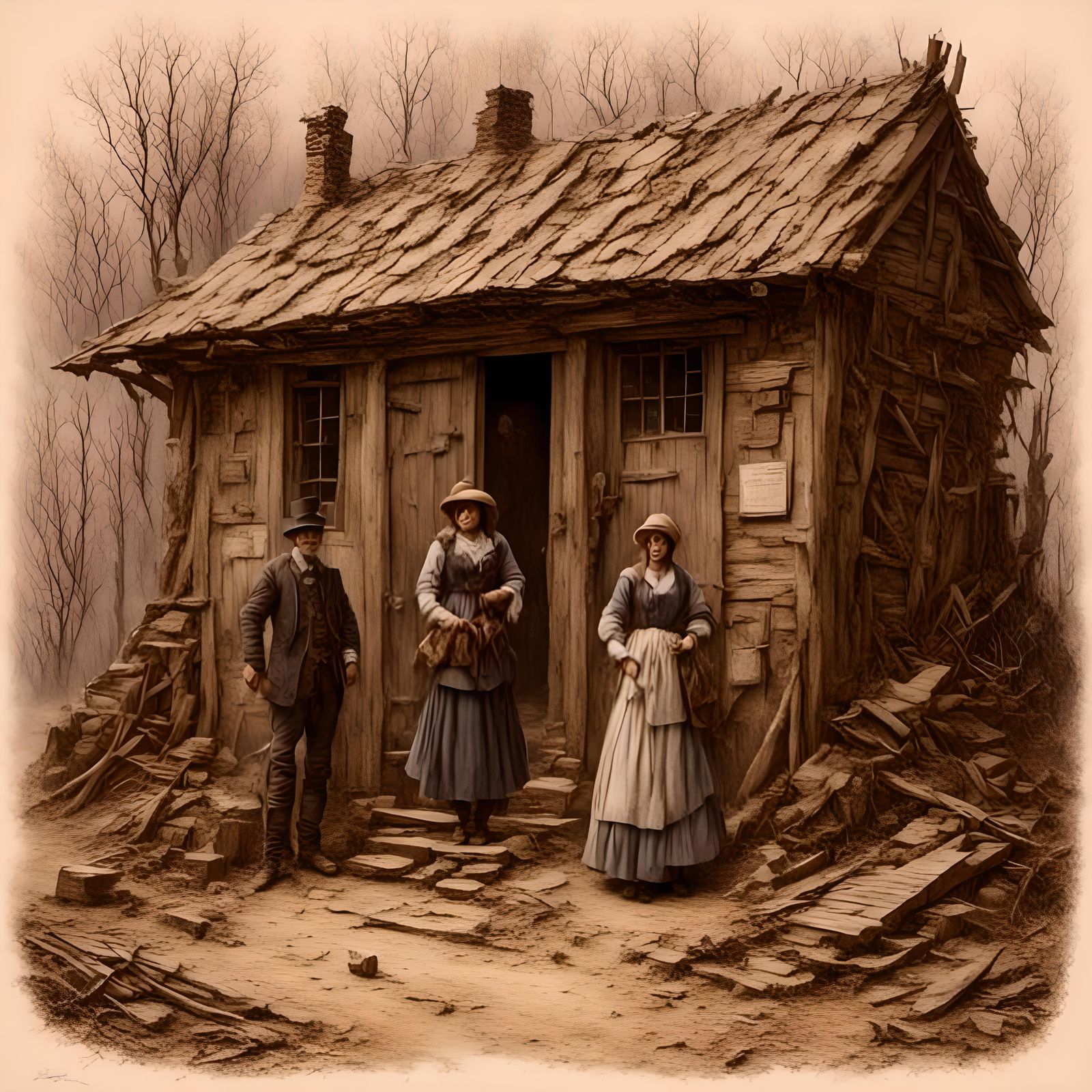 Post Office Closing: A 1900s Charcoal Photoillustration