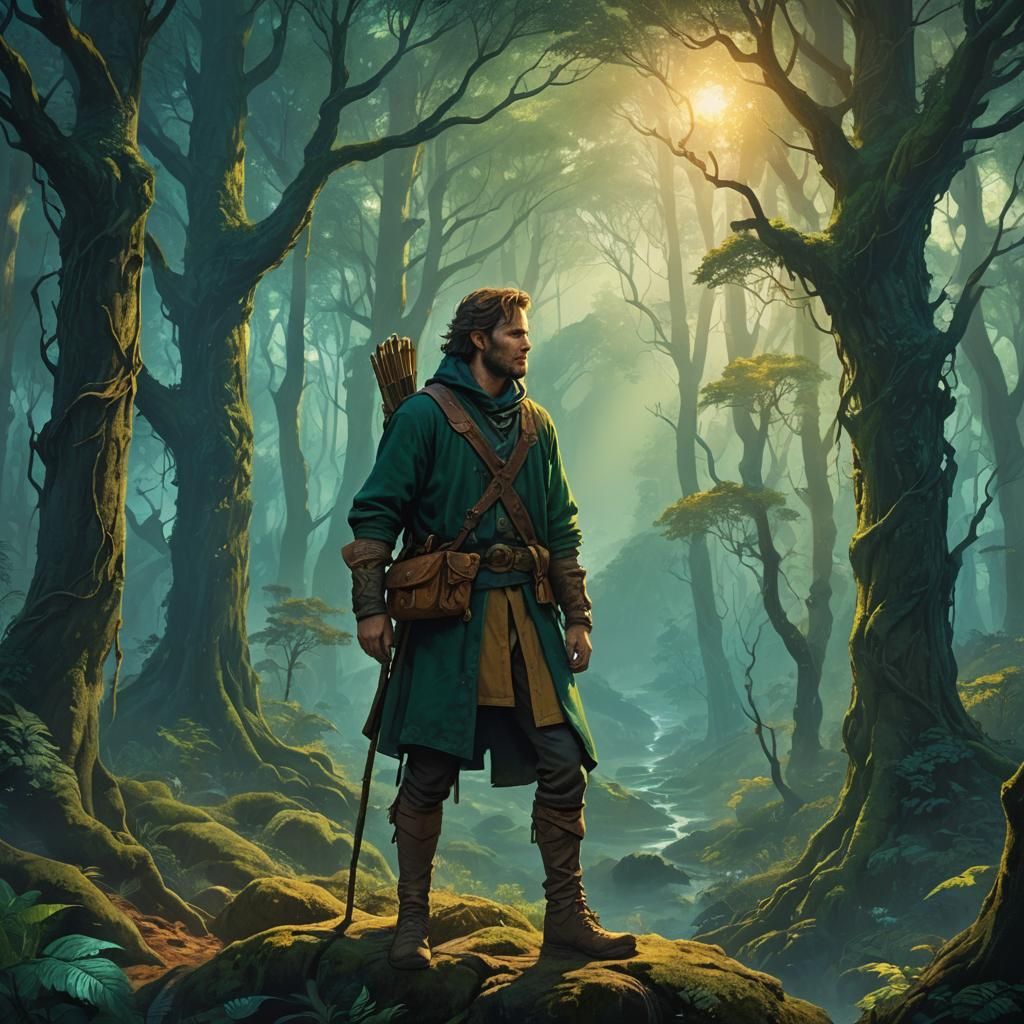 Mystical Forest Traveler: Fantasy Concept Art