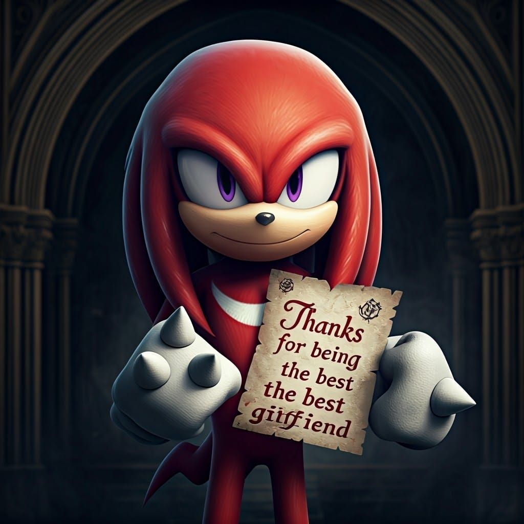 Gothic Echidna's Tender Tribute in Crimson Script