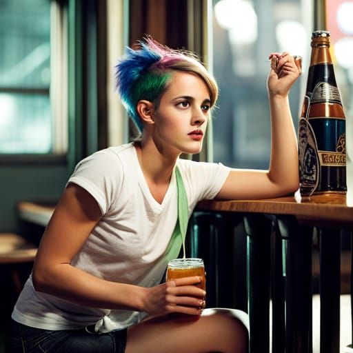 Emma Watson Film Still with Pink Lollipop