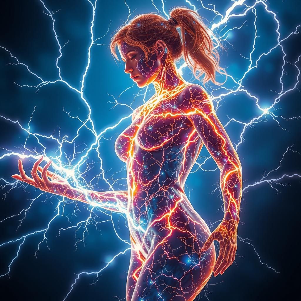 Electropunk Lightningcore Silhouette: Energy Unleashed