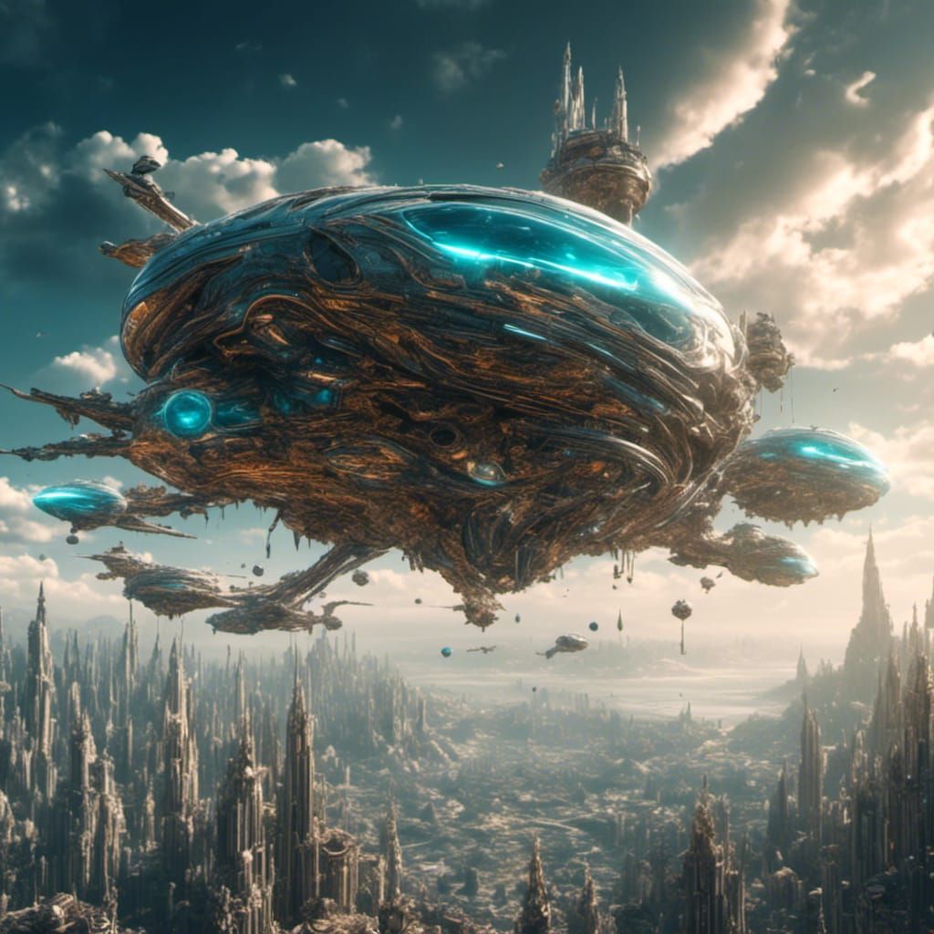 Hyperrealistic Humanoids in a Futuristic Cityscape