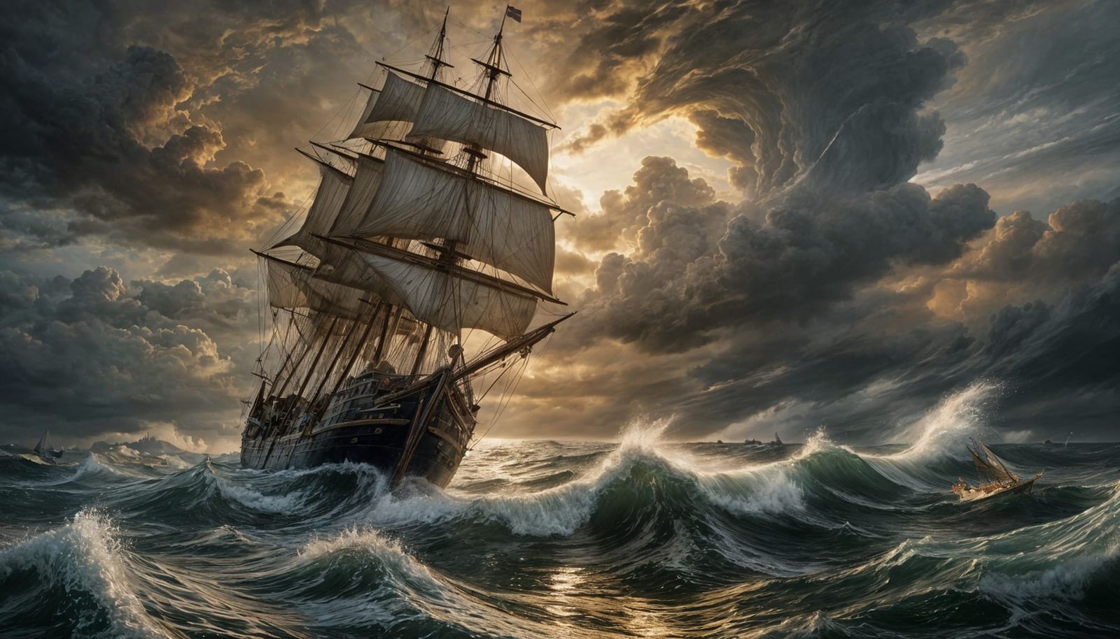 Sailing Ship During Storm, Turner Style