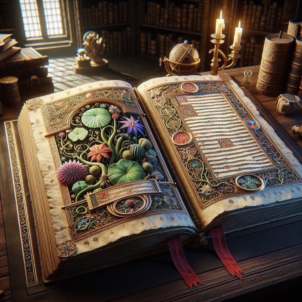 Alien Flora Codex in Ancient Library