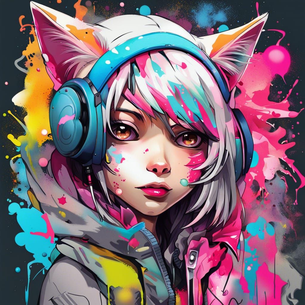 beautiful cat girl  anime  girl