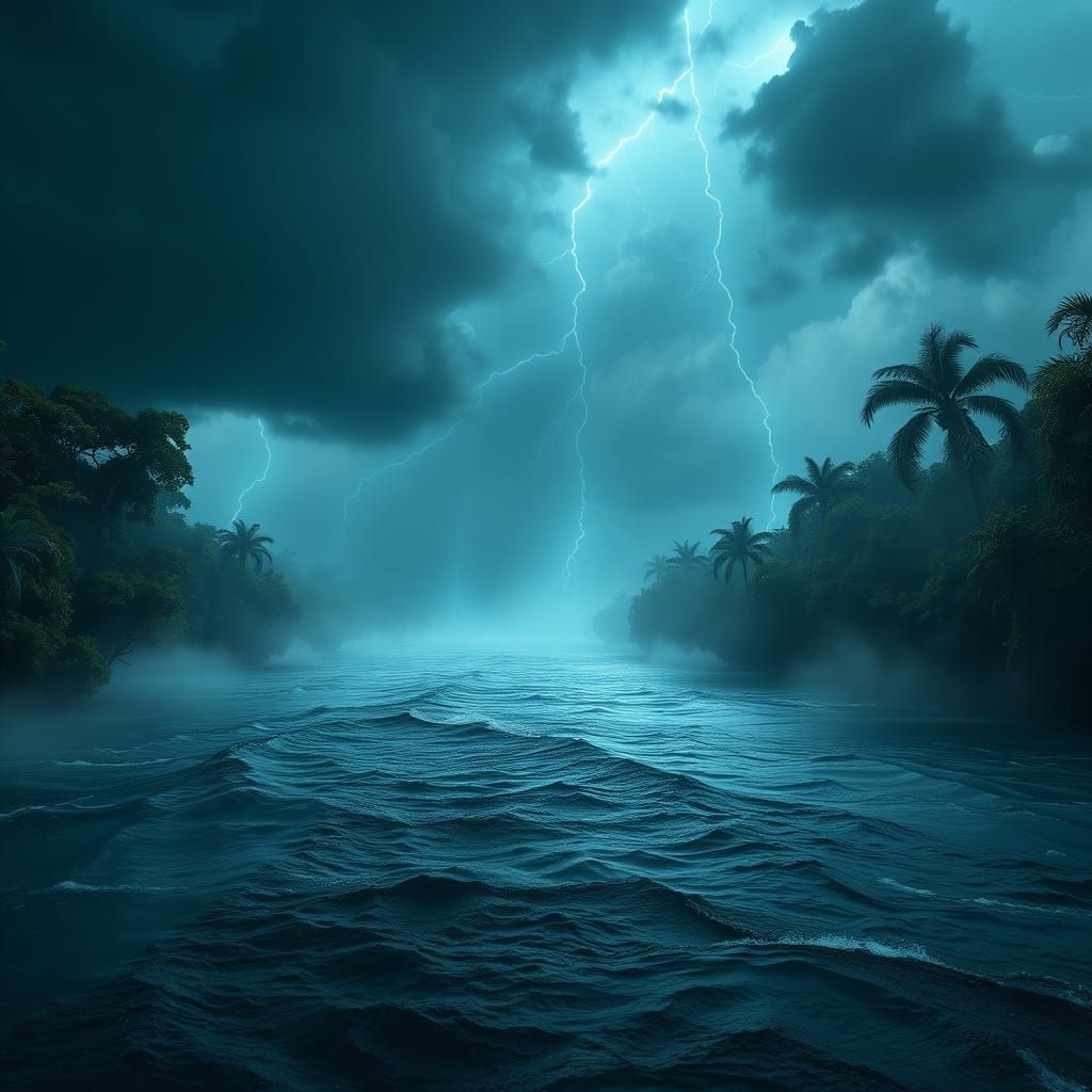 Amazon River Stormscape in Epic 3D Style