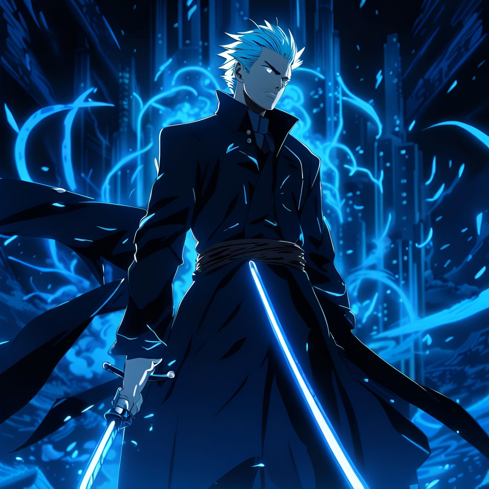 Vergil Anime Key Visual in Ghibli Style