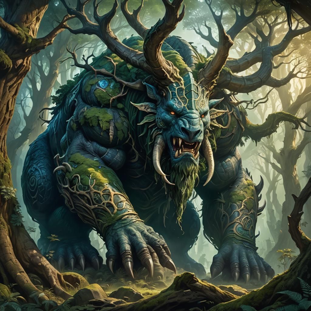 Mystical Forest Behemoth: Fantasy Concept Art