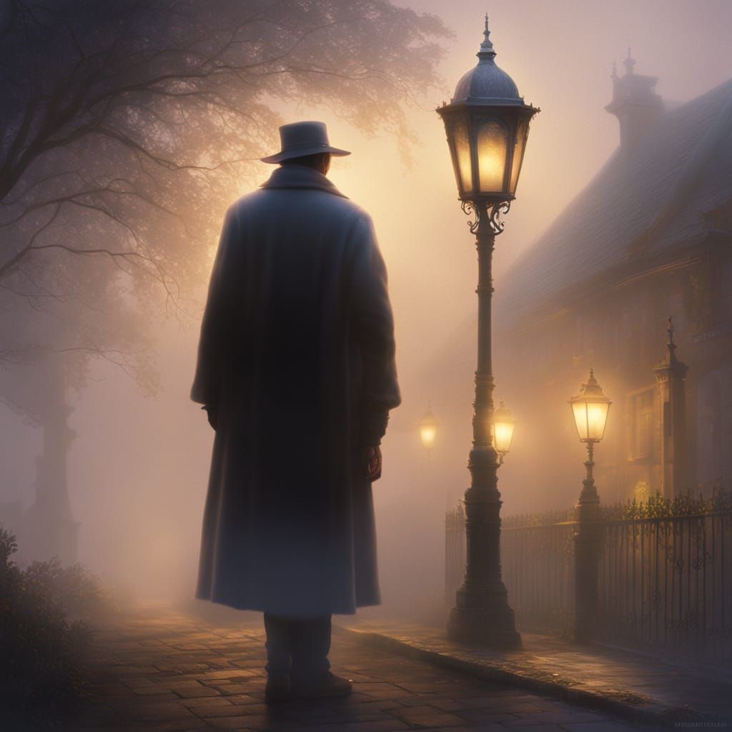 Ethereal Figure in Golden Light, Mystical Realism